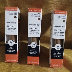 COVERGIRL Outlast Concealer 3 Pc Cappuccino 880 and Deep Golden 877 (080225A)